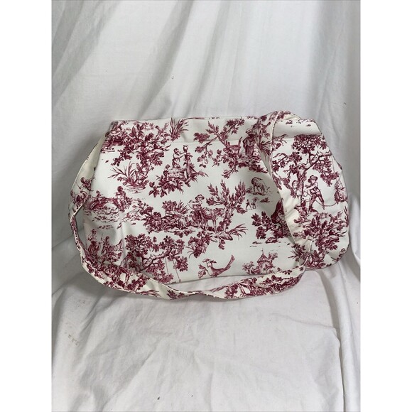 Large Toile French Artbin craft Sew Vintage Shoulder bag straps Clasp Pockets - Picture 1 of 7
